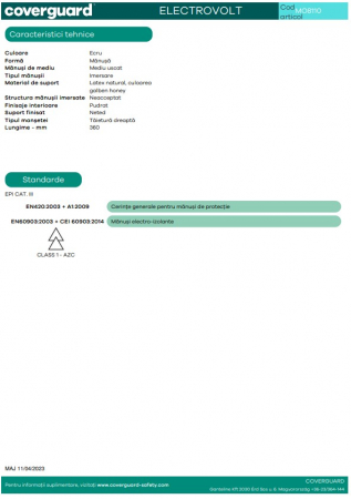 ELECTROVOLT 7500 V, Mănuși electroizolante, clasa 1 [2]