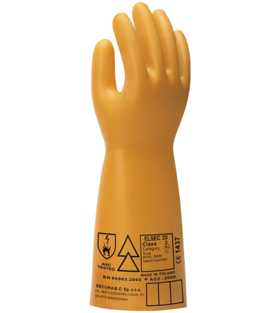 Mănuși de protecție - ELSEC CLASA 2, Mănuși electroizolante din latex natural, tensiune de lucru 17.000 V