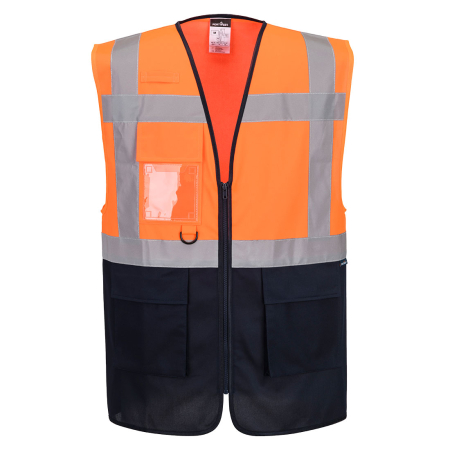 Îmbrăcăminte REFLECTORIZANTĂ (HI-VIS) - ES076, Vestă de lucru, din 100% poliester, tricotaj, 125 g/mp