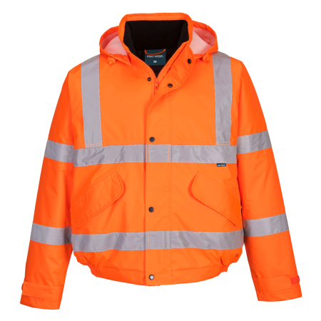 Îmbrăcăminte REFLECTORIZANTĂ (HI-VIS) - ES1 ESSENTIAL, Jachetă de iarnă HI-VIS tip bomber din poliester 300D, 190 g/mp