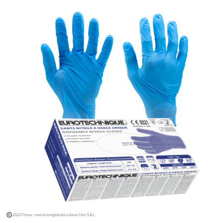 UNICĂ FOLOSINȚĂ - EURO-ONE 5920, Mănuși de unică folosință din nitril, nepudrate, grosime: ~0,10 mm, lungime 24 cm [Cutie 100 buc]