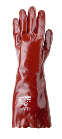 Eurochem 3640 Manusi De Protectie Din Bumbac Imersate In Pvc Bordo Rezistente La Acizi Baze Uleiuri Lungime 40 Cm Grosime 1 Mm [0]
