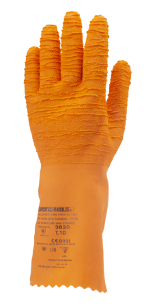 Protecție chimică si biologică - EUROCHEM L3820, Mănuși de protecție chimică din bumbac imersat în latex