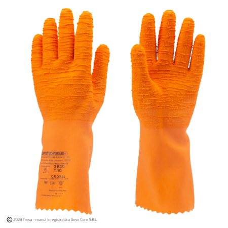 PROTECȚIA MÂINILOR - Eurochem L3820 Mănuși De Protecție Chimică Din Bumbac Imersat În Latex