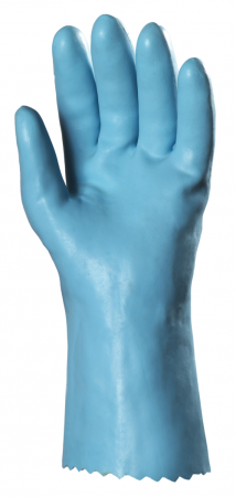EUROCHEM L5210, Mănuși de protecție din bumbac, imersate în latex albastru, lungime 30 cm, grosime 1,3 mm [2]