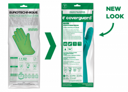 EUROCHEM N5530, Mănuși de protecție chimică din acrilonitril, lungime 33 cm, grosime 0,38 mm [3]