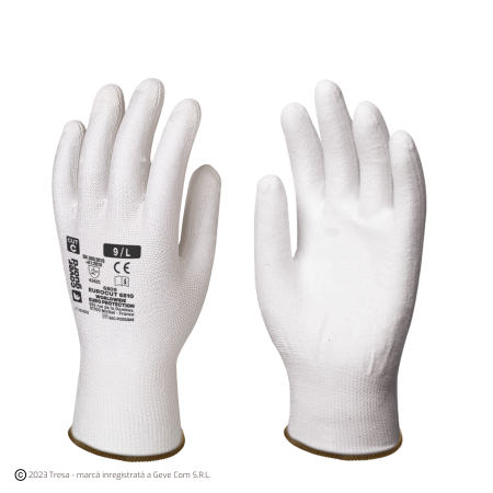 Protecție tăiere - EUROCUT 6810, Mănuși de protecție rezistente la tăiere din HPPE, poliamidă și lycra, imersate în poliuretan
