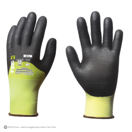Protecție tăiere - EUROCUT N318HVC, Mănuși de protecție la tăiere din HPPE și nailon, imersate în nitril microspongios, tricot 18