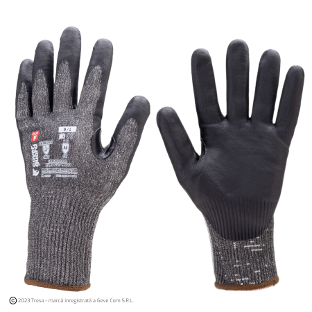 Protecție tăiere - EUROCUT N600, Mănuși de protecție din HDPE, poliester și spandex, imersate în microspumă de nitril, lungime standard