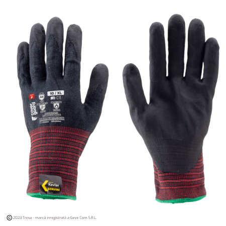 Protecție tăiere - EUROCUT N606, Mănuși de protecție din HDPE, spandex, para-aramid și acrilic, imersate în microspumă de nitril, lungime standard