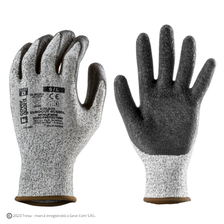 Protecție tăiere - EUROCUT SC580L, Mănuși de protecție din HPPE și fibre minerale, imersate în latex crep