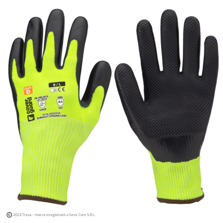 Protecție tăiere - EUROCUT STRONG L440, Mănuși de protecție din HPPE și elastan, imersate în latex, tricot calibrul 13
