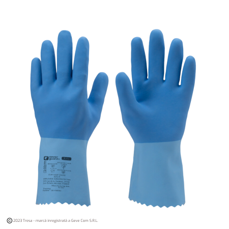 Protecție chimică si biologică - EURODIP 5220, Mănuși de protecție din bumbac, imersate în latex, lungime 30 cm, grosime 1,3 mm