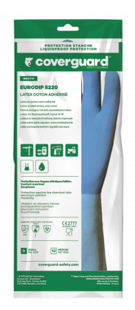 EURODIP 5220, Mănuși de protecție din bumbac, imersate în latex, lungime 30 cm, grosime 1,3 mm [3]