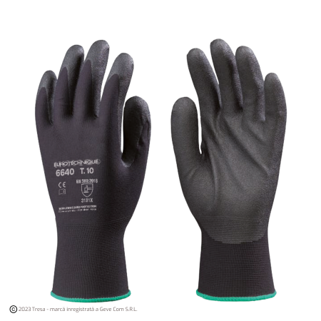PROTECȚIA MÂINILOR - EUROLITE 6640, Mănuși de protecție din poliester, imersate în spumă de PVC