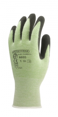 EUROLITE BAMBOU, Mănuși de protecție din fibră de bambus, poliamidă și elastan, imersate în nitril spumat [1]