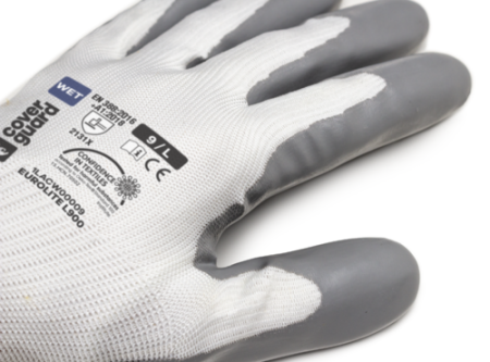 EUROLITE L900, Mănuși de protecție din poliester reciclat și elastan, imersate în latex cu model diamantat [4]
