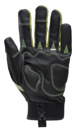 EUROLITE MX200, Mănuși de protecție din poliamidă verde, cu palmă din piele sintetică PU, încheietură velcro [2]