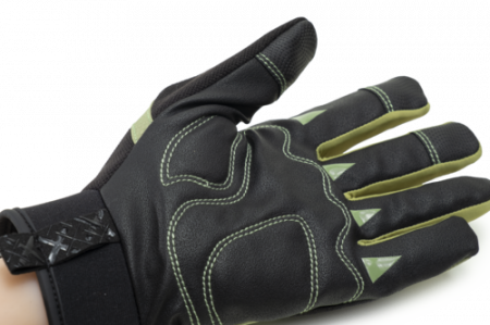 EUROLITE MX200, Mănuși de protecție din poliamidă verde, cu palmă din piele sintetică PU, încheietură velcro [4]