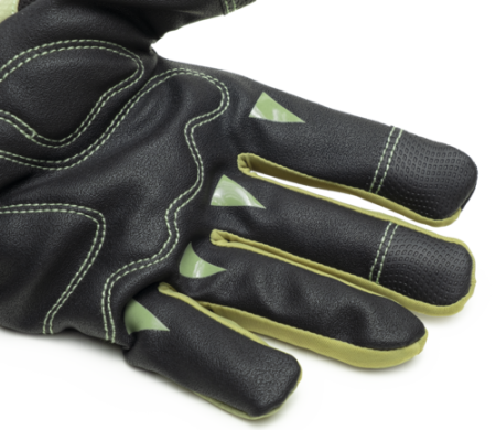 EUROLITE MX200, Mănuși de protecție din poliamidă verde, cu palmă din piele sintetică PU, încheietură velcro [9]