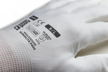 EUROLITE P400, Mănuși de protecție din poliamidă albă, imersate în poliuretan alb [3]