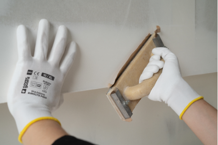 EUROLITE P400, Mănuși de protecție din poliamidă albă, imersate în poliuretan alb [5]