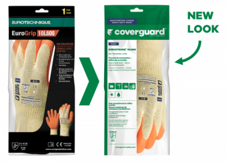 EUROSTRONG 10L800, Mănuși de protecție din poliester și elastan, imersate în latex crep, lungime 25 cm, grosime 10 gauge [5]