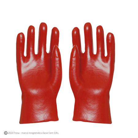 PROTECȚIA MÂINILOR - EUROSTRONG 3520, Mănuși de protecție din bumbac, imersate în PVC, lungime 27 cm, grosime 0,8 mm