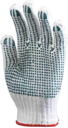 Mănuși Textile Simple - EUROSTRONG 4349, Mănuși de protecție mecanică din bumbac și poliester, cu buline antiderapante
