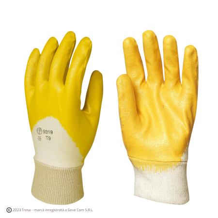 PROTECȚIA MÂINILOR - EUROSTRONG 9320, Mănuși de protecție din bumbac interlock, imersate în nitril, manșetă elastică