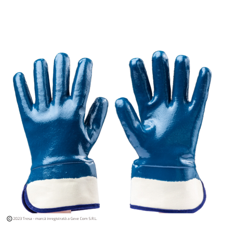 PROTECȚIA MÂINILOR - EUROSTRONG 9620, Mănuși de protecție din bumbac, imersate integral în nitril, cu manșetă rigidă