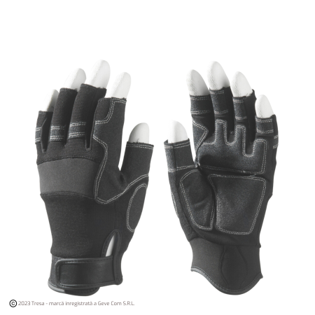 Riscuri minime - EUROSTRONG 990, Mănuși de protecție din material sintetic, întărituri PVC anti-alunecare, cu manșetă cu velcro