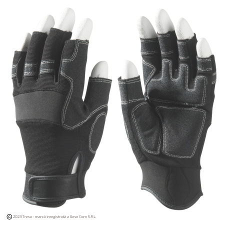 Riscuri minime - EUROSTRONG 990, Mănuși de protecție din poliamidă și elastan, cu întăriri anti-alunecare din PVC, manșetă cu velcro