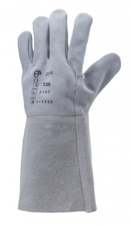 EUROWELD 2515, Mănuși de sudură din piele șpalt de bovină, manșetă din piele de 15 cm, lungime 35 cm, grosime 1.0 - 1.3 mm [1]