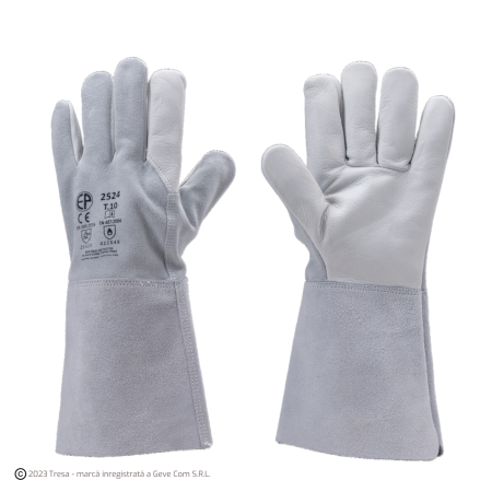 PROTECȚIA MÂINILOR - Euroweld 2524 Manusi De Sudura Cu Palma Din Piele Integrala De Bovina Dosul Palmei Din Piele Spalt Manseta Din Piele Spalt De 15 Cm Grosime 0 7 1 3 Mm