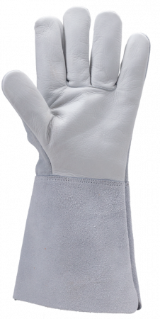 EUROWELD 2524, Mănuși de sudură cu palma din piele integrală de bovină, dosul palmei din piele șpalt, manșetă din piele șpalt de 15 cm, grosime 0.7 - 1.3 mm [2]