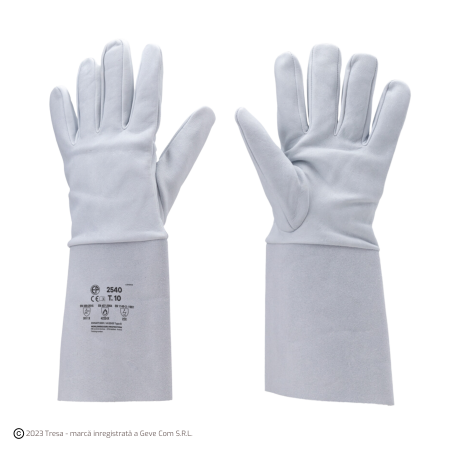 Protecție sudură - EUROWELD 2540, Mănuși de sudură din piele integrală de vacă, manșetă de protecție, lungime 35 cm, tip B