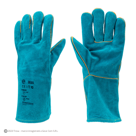 Protecție sudură - EUROWELD 2630, Mănuși de sudură din piele de vacă, manșetă de protecție, lungime 35 cm, tip B