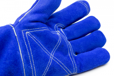 EUROWELD 360, Mănuși de protecție pentru sudură, piele șpalt bovină albastră, căptușeală fleece, manșetă lungime 15 cm [4]