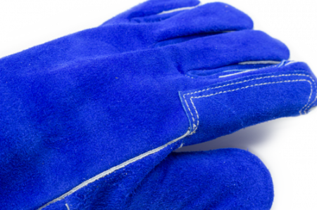 EUROWELD 360, Mănuși de protecție pentru sudură, piele șpalt bovină albastră, căptușeală fleece, manșetă lungime 15 cm [3]