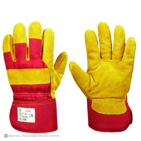 Protecție termică (frig) - EUROWINTER 330, Mănuși de protecție din piele șpalt de bovină, dos din bumbac, căptușeală din polar, grosime 1.0-1.2 mm