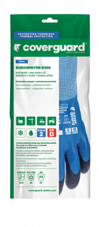 EUROWINTER D100, Mănuși de protecție tricotate din HDPE, imersate în latex neted și spumă de latex, lungime 25 cm [3]