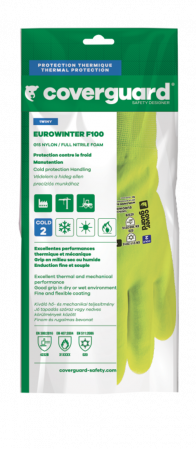EUROWINTER F100, Mănuși de protecție tricotate din nylon și spandex, imersate în spumă de nitril, lungime 25 cm [3]