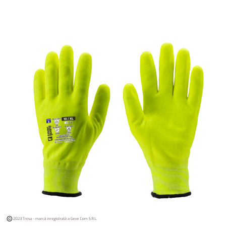 Protecție tăiere - EUROWINTER F100, Mănuși de protecție tricotate din nylon și spandex, imersate în spumă de nitril, lungime 25 cm