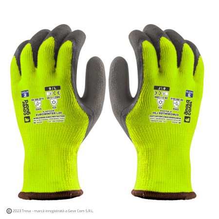 Protecție termică (frig) - EUROWINTER L20, Mănuși de protecție din acril, imersate dublu în latex, lungime 25 cm, grosime 10 gauge
