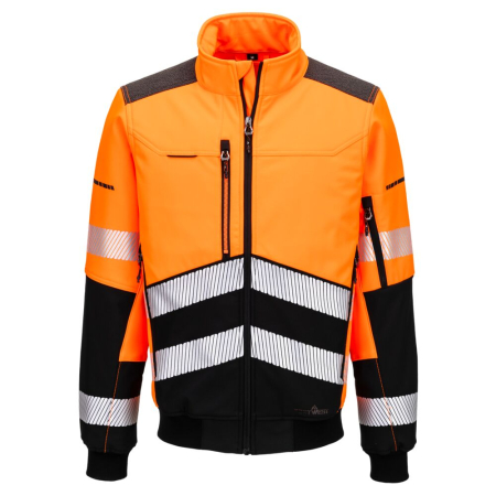 IMBRACAMINTE - EV468, Jachetă softshell HI-VIS din 92% poliester, 8% elastan ripstop laminat cu 100% poliester, 310 g/mp