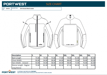 PORTWEST EV4 - 475, Jachetă de lucru din nailon Titanmill Ultra Stretch, 230 g/mp [2]