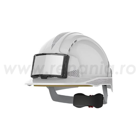 Căști de protecție industriale EN 397 - EVOLITE CR2, Cască de protecție reflectorizantă cu reglare cu rotiță și suport pentru ecuson