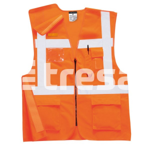 Îmbrăcăminte REFLECTORIZANTĂ (HI-VIS) - EXECUTIVE RAIL RIS, Vesta din poliester