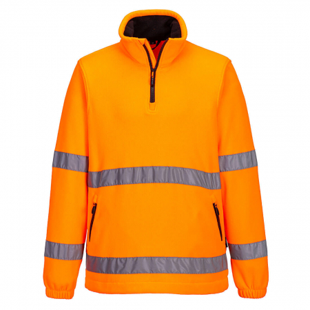 Tricouri si bluze reflectorizante (HI-VIS) - F302, Jachetă fleece HI-VIS cu fermoar 1/2, din poliester, 250 g/mp